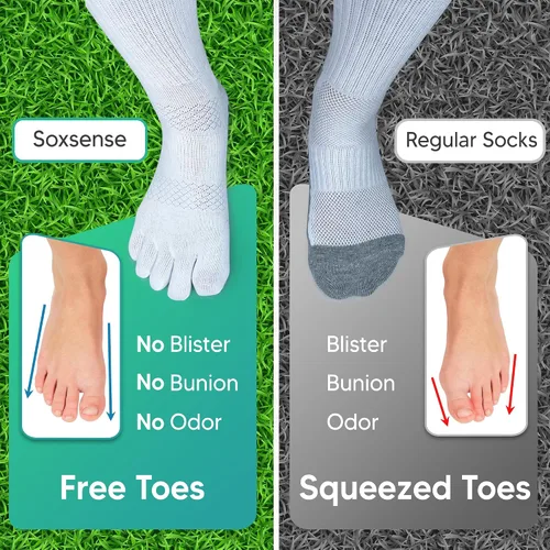 Vista 7 de Soxsense - Paquete múltiple de calcetines deportivos con cojín, antideslizantes, para pilates, gimnasio en casa, fútbol, baloncesto