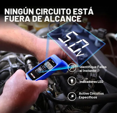 Vista 3 de Innova Probador de circuito de potencia 5420 para automoción Cabezal giratorio de 45° Diagnóstico de fusibles, relés, batería y circuito