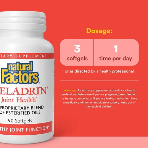Vista 3 de Natural Factors, Celadrin Salud de las articulaciones, promueve la flexibilidad, la movilidad y la función de las articulaciones, 90 cápsulas blandas