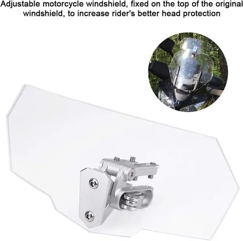 Vista 4 de Extensor de parabrisas de motocicleta, reemplazo universal de parabrisas ajustable para Kawasaki/Honda