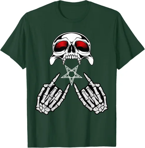 Vista 40 de Camisas de metal pesado con diseño de abanico de metal Negro