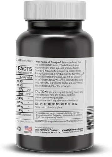 Vista 9 de NANOWELL Aceite de pescado Omega-3 rojo 1714 mg Omega 3 Suplemento