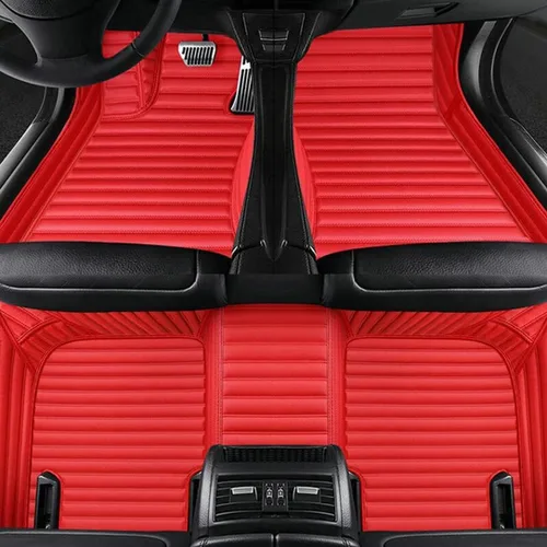 Vista 29 de Alfombrillas de cuero personalizadas para la parte delantera y trasera y de la tercera fila para automóvil, se adapta a la mayoría de SUV, sedán
