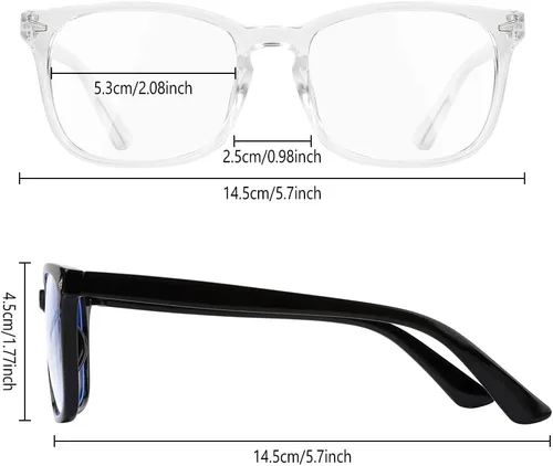 Vista 2 de Gafas con filtro de luz azul, paquete de 2 lentes de luz azul para hombre, anteojos de luz azul para mujer, anteojos con luz azul para fatiga ocular