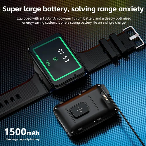 Vista 8 de LOKMAT Reloj inteligente con tarjeta SIM 4G de pantalla grande de 2.88 pulgadas, reloj inteligente Android 11 con llamada telefónica, cámaras duales