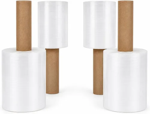 Vista 6 de Berta Paquete de 1 rollo elástico de 5 pulgadas – 1000 pies, calibre 80, envoltura de plástico transparente, mango de núcleo extendido, resistencia