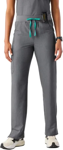 Vista 10 de FIGS Livingston - Pantalones médicos básicos para mujer, cintura de yoga, 2 bolsillos, ajuste clásico de pierna recta 2-Borgoña