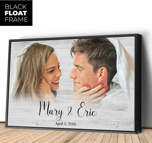 Vista 4 de Awesometik Regalos de boda personalizados para parejas, pintura en madera, retrato de boda, regalo de despedida de soltera, regalo de foto
