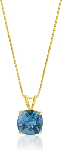 Vista 42 de MAX + STONE Cushion Cut Gemstone Necklace 8mm Solitaire Birthstone Necklace for Women Gemstone Pendant Necklaces with 18 inch Box Chain