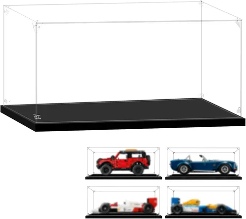 Vista 9 de Vitrina para Lego 1:8 Scale Car 42096 42172 42143 42156 42083 42115 42056 42125 76139 76956, 23.62 x 11.81 x 7.87 pulgadas 7.9 in), a prueba