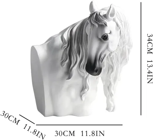 Vista 2 de Escultura china de la estatua del feng shui del estilo chino moderno de la cabeza de caballo de la escultura ornamentos simples de escritorio