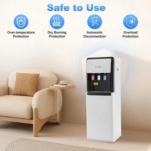 Vista 8 de Dispensador de agua de carga inferior para botella de 5 galones, 36.41 pulgadas de alto 3 Temperature Settings Water Cooler Dispenser, Hot & Cold