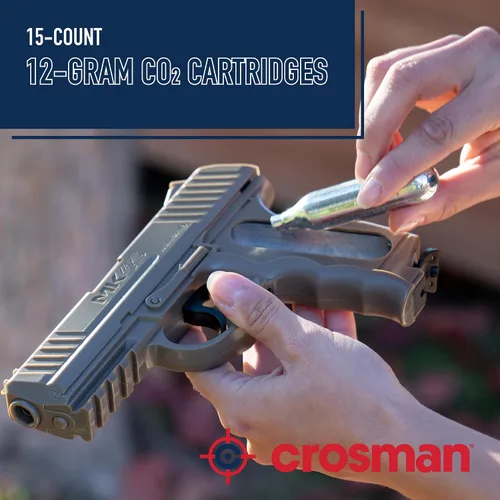 Vista 8 de Crosman Cartuchos de CO2 de 15 unidades para rifles de aire y pistolas de aire
