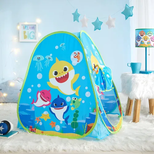 Vista 7 de Baby Shark - Tienda de campaña desplegable para niños, 28 x 28 x 30 pulgadas, casa de juegos plegable para interiores y exteriores, ligera