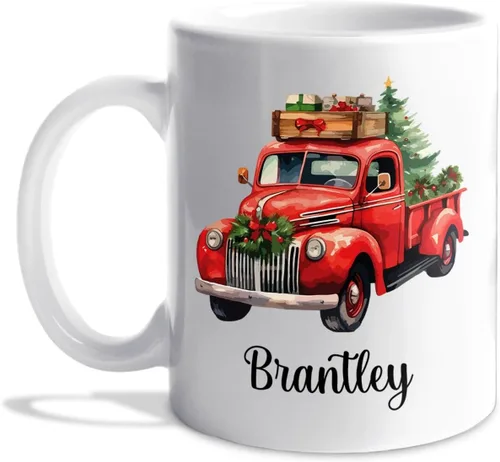 Vista 13 de Taza de café de Papá Noel con nombre personalizado – Taza de Papá Noel personalizada, 11 onzas y 15 onzas, bonita taza de cerámica blanca regalo