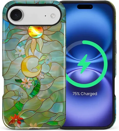 Vista 88 de Funda Compatible con iPhone 13/14 [Compatible con MagSafe] Protección de Doble Capa de Cáscara Dura Híbrida, Funda Magnética Protectora a Prueba