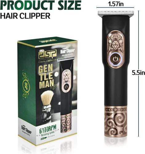 Vista 7 de DSP® Recortadora de barba para hombres, recortadora de pelo profesional con cuchilla en T, cortadora de pelo sin huecos, hoja de 0.000 in, peines