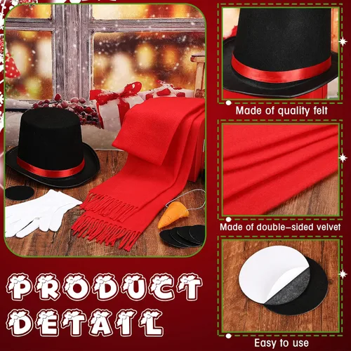 Vista 4 de Kit de disfraz de muñeco de nieve para hombres fiesta de Navidad cosplay disfraz de muñeco de nieve helado incluye zanahoria nariz muñeco de nieve