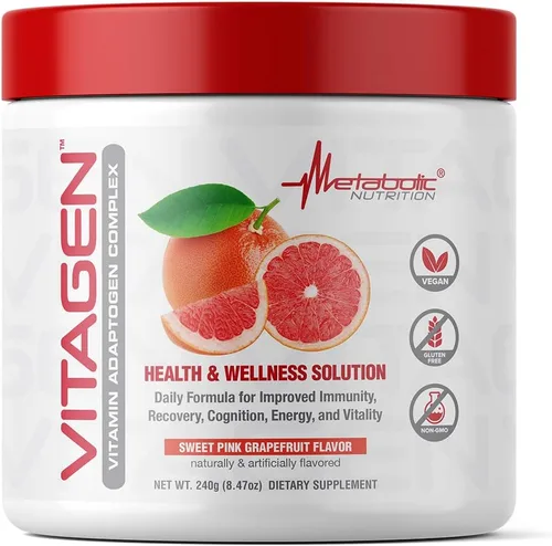 Vista 9 de Metabolic Nutrition Vitagen, Complejo Adaptógeno Vitaminado, 8.47 oz, Solución de Salud y Bienestar (Sidra de Manzana)
