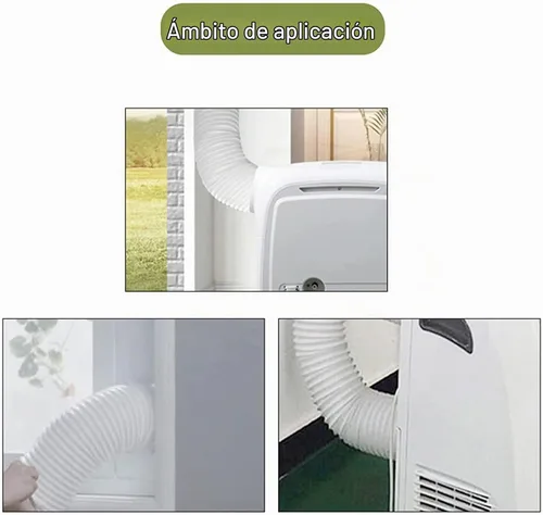 Vista 4 de Conector de manguera de escape de aire acondicionado, acoplador de CA ABS, accesorios de interfaz de conducto de escape de CA portátil, accesorios