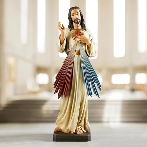 Vista 3 de Avalon Gallery Estatua de la Divina Misericordia, 24 pulgadas de alto, inspiradora