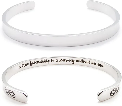 Vista 371 de Pulseras inspiradoras para mujer, joyería de acero inoxidable, con refranes, pulsera motivacional con mensaje oculto, pulseras grabadas para mejor