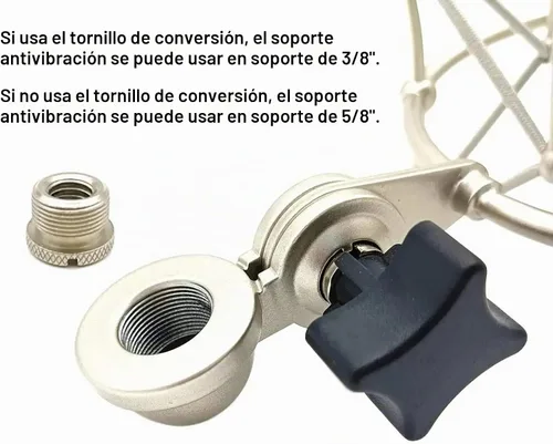 Vista 4 de Grneric Metal Micrófono Shockmount & Soporte para Neumann TLM 103/M147 - Plata