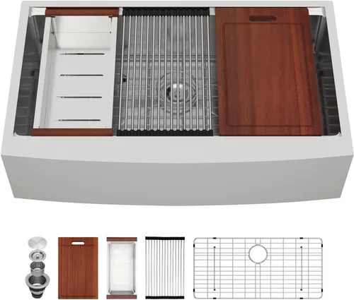 Vista 12 de Sarlai Fregadero de cocina de 30 unidades color negro, 30 x 22 pulgadas, fregadero de cocina de 30 x 22 pulgadas, fregadero de cocina de acero Acero