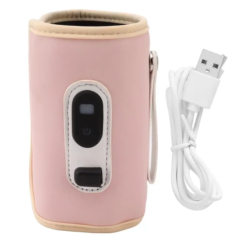 Vista 10 de Calentador de biberones de leche para bebés con pantalla digital USB, portátil de 5 velocidades para leche materna y agua (verde)