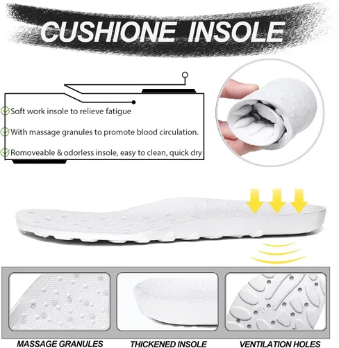 Vista 2 de Zapatos de chef Zapatos de cocina para hombre, zapatos de cocina antideslizantes, a prueba de agua, zuecos de trabajo para hombre, cómodos zapatos