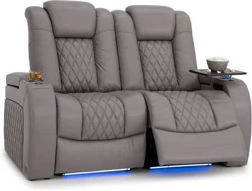 Vista 127 de Seatcraft Asiento de cine en casa Diamante Marrón Reclinable Individual
