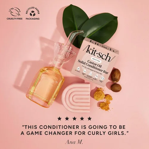 Vista 8 de Barra de Jabón Líquido Kitsch con Aceite de Ricino Acondicionador - Cuidado Hidratante y Humectante del Cabello - Acondicionador Orgánico de Aceite