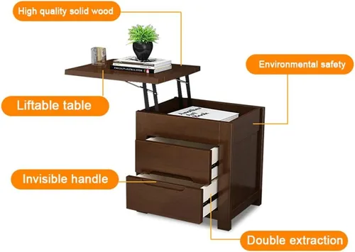 Vista 5 de Mesa auxiliar/mesa auxiliar, mesa plegable elevadora, mesita de noche, computadora de escritorio, café, sofá, comedor, mesita de cama, armario