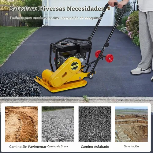 Vista 7 de GarveeHome 7HP Plataforma compactadora de pisón, motor de gas de 212 CC, manipulación vibratoria de compactación de 4200 libras, 22.1 x 15.9