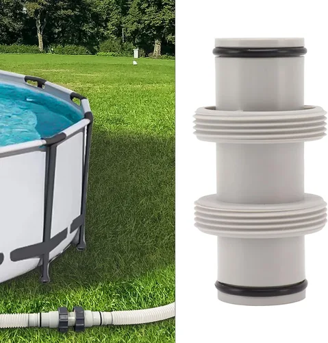 Vista 2 de Adaptador de manguera de piscina, conector de manguera de piscina de junta recta doble antifugas de 1.5 a 1.5 pulgadas