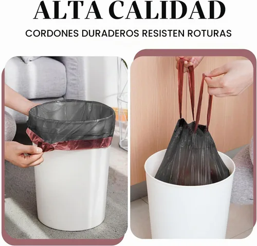 Vista 6 de Bolsas de basura de 8 galones, 120 unidades, 0.8 mil, negras, sin Negro