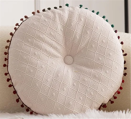 Vista 11 de Cojín redondo de bola redonda Almohada de sofá Cojín de piso (azul, 15.7in40cm)
