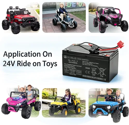 Vista 4 de Batería de 24V 7AH para 24 voltios paseo en coches juguetes