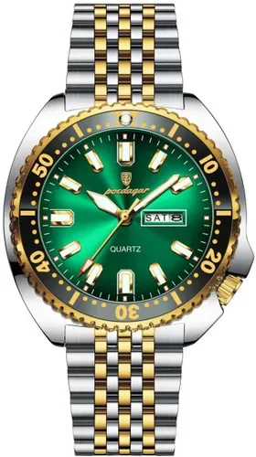 Vista 8 de Hombres de negocios reloj fecha semana impermeable luminoso hombre de lujo reloj de pulsera deportes acero inoxidable hombres moda cuarzo relojes