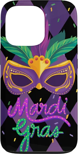 Vista 9 de Funda para iPhone 11 Pro Max Mardi Gras NOLA Festive Carnival Mask New Orleans Party Case