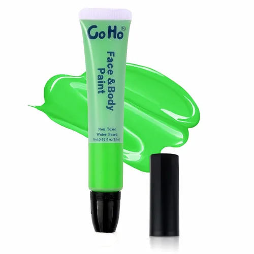 Vista 15 de Go Ho Pintura facial verde Amazonas, pintura corporal crema a base de agua, lavable, altamente pigmentada, suave y segura para la piel, disfraces