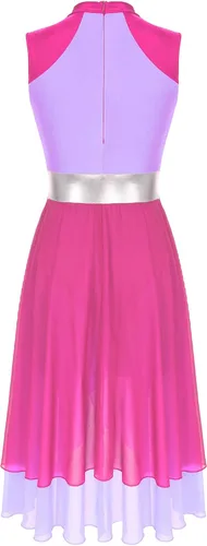 Vista 5 de Shinsto Vestido de baile litúrgico sin mangas con bloques de color para mujer, túnica de baile lírico