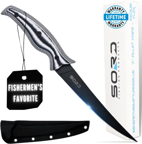 Vista 9 de SORD - Cuchillo de pesca – Cuchillo utilitario de 5 pulgadas para pesca y caza – Equipo de caza de hoja fija y equipo de pesca – Incluye funda Kydex