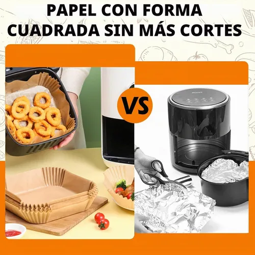 Vista 3 de Forros para freidora de aire de 4 cuartos para freidora de aire Chefman, forros desechables de 7.1 pulgadas para freidora de aire instantánea Vortex