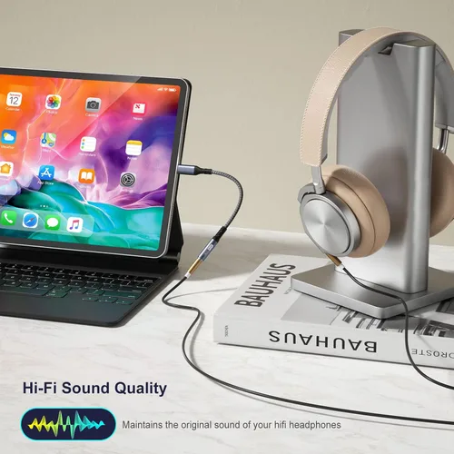 Vista 3 de Adaptador de auriculares USB C, USB tipo C a cable auxiliar