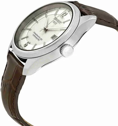 Vista 4 de Tissot Ballade COSC 316L - Reloj automático suizo con correa de cuero, marrón, 20 (Modelo T1084081603700), Marrón, Reloj automático