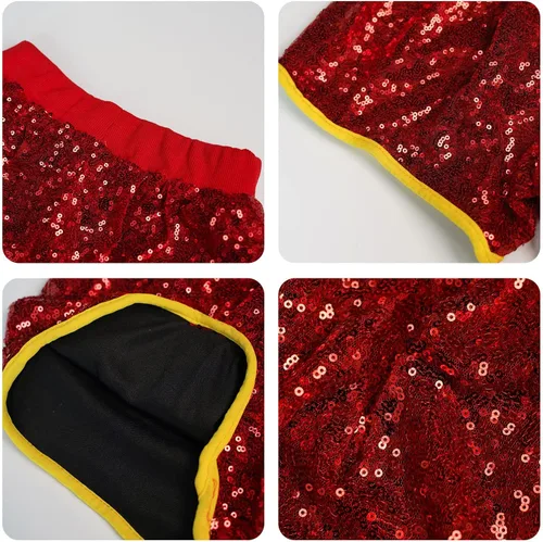 Vista 6 de LOLANTA Disfraces de baile de lentejuelas para niñas, pantalones cortos de malla con camiseta sin mangas, trajes de baile hip hop para niños