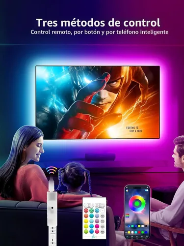 Vista 2 de KANTUTOE Retroiluminación LED para TV, luces LED de 9.84 pies para TV de 32 a 43 pulgadas, luces de TV RGB detrás con sincronización de música