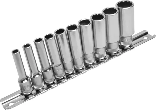 Vista 4 de Genius Tools Juego de llaves de vaso de mano profundas SAE de 10 piezas de 1/4" (12 puntos) - TW-210SD