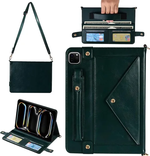Vista 110 de Funda tipo bolso para iPad mini de 5ª/4ª/3ª/2ª/1ª generación de 7.9 pulgadas, Techcircle funda ligera tipo folio con soporte bandolera con billetera